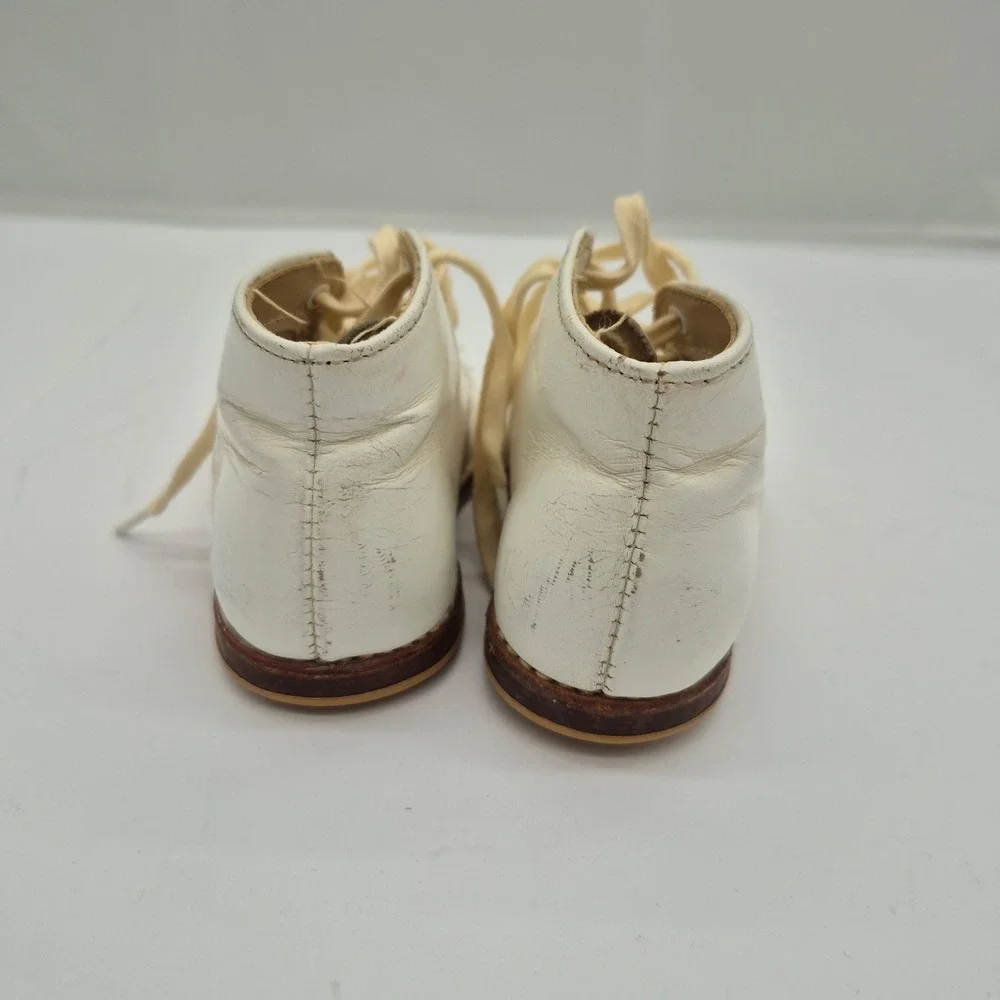 VTG Stride Rite Baby's First Steps Shoes Lace Up Leather 50s